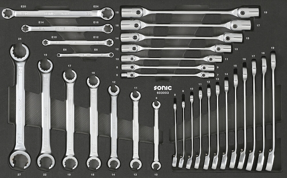 Tool set for tool trolleys (30 pcs) (603003, SONIC)
