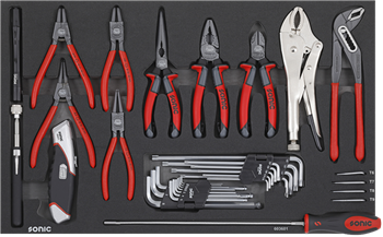 Pliers set for tool trolley, 36 pcs (603601, SONIC)