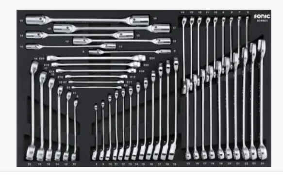 Įrankių komplektas į vežimėlius - raktų rinkinys (49vnt) Sonic Equipment BV [604901]