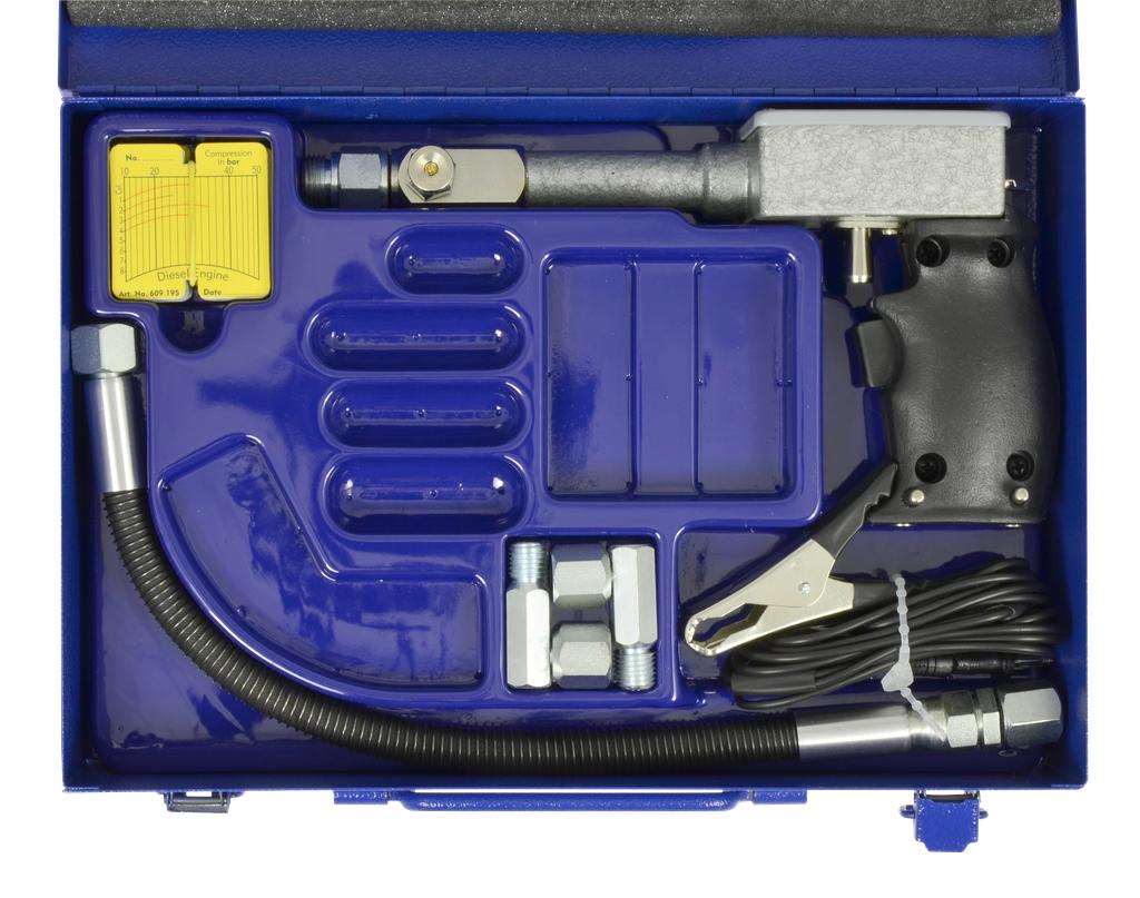 Compression test set D for diesel engines, 10–50 bar, with adapter 6091792 (60916005, PICHLER)