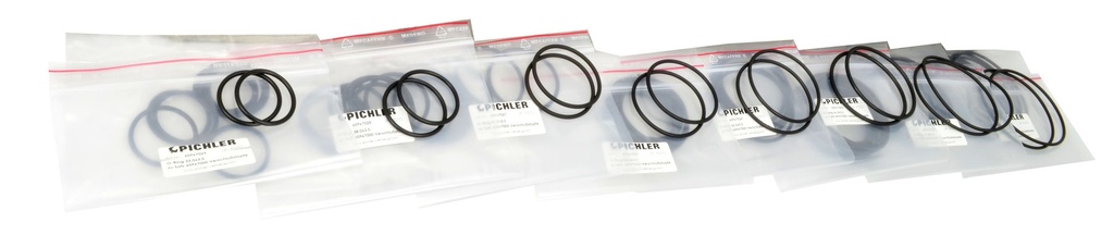 Blīvgredzenu (O-ring) komplekts, 16 gab., no 33,0 x 3,0 līdz 80,0 x 3,0 mm (60967020, PICHLER)