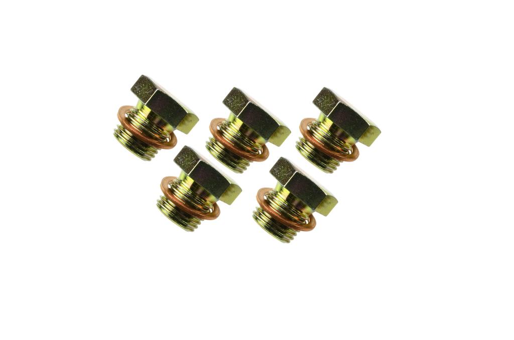 Oil Drain Plugs M15x1.5x19 mm with Copper Sealing Rings, 5 pcs (6125151, PICHLER)