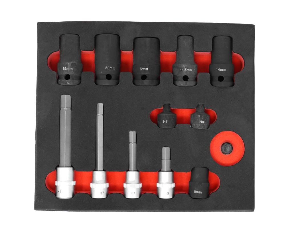 Brake caliper mounting special socket set, 13 pcs (61348913, PICHLER)