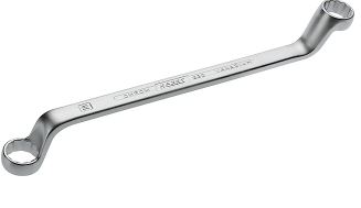 Dvigubas žiedinis (kilpinis) raktas, išorinis 12 briaunų traukos profilis, 17 × 19 mm (630-17X19, HAZET)