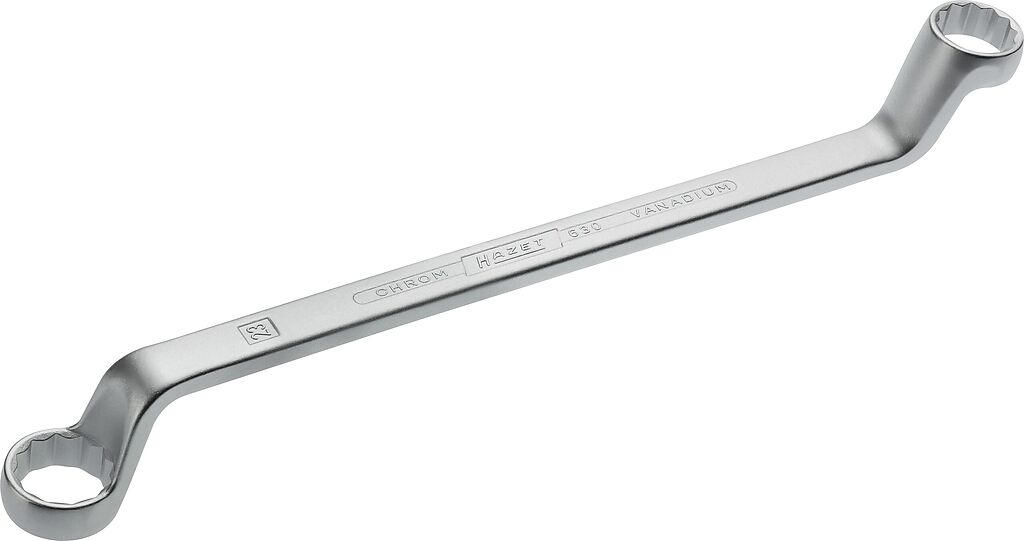 Double box-end wrench, outside 12-point traction profile, 21 × 23 mm (630-21X23, HAZET)