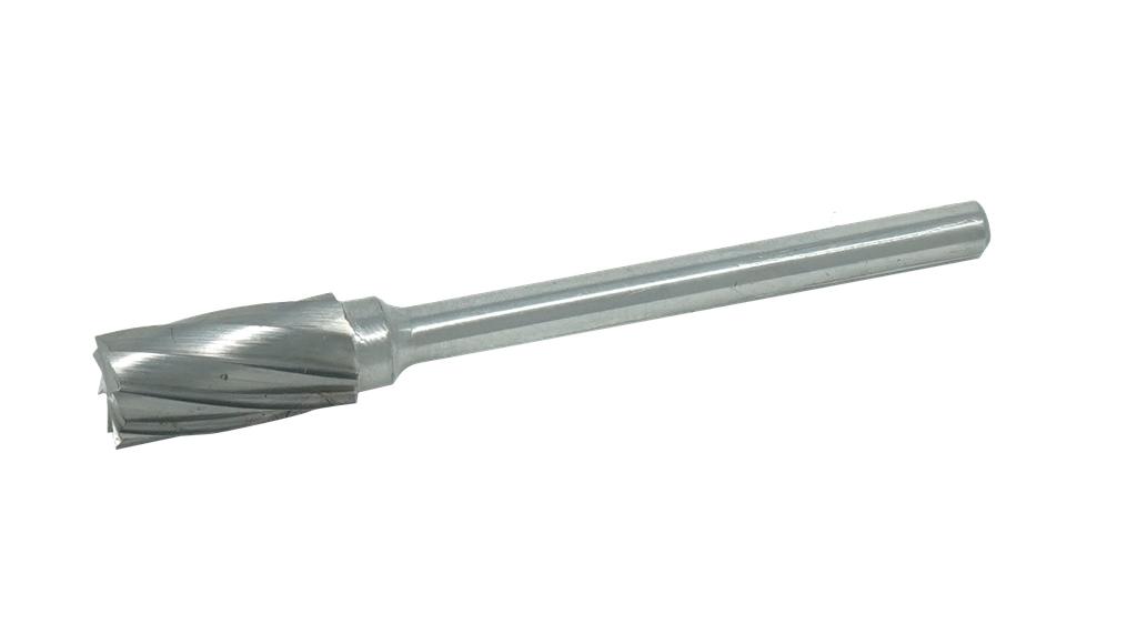 Carbide burr, cylindrical round-nose, Ø6.0 mm, with front teeth, shank Ø3 mm (67052102, PICHLER)