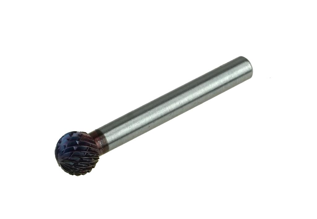 Cietsakausējuma frēze 10 × 55 mm, lodes forma (KUD), krusteniskais zobojums, kāts 6 mm (67060010, PICHLER)