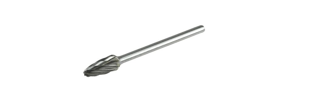 Cietsakausējuma frēze koka forma ar noapaļotu galu (RBF), alumīnija zobojums, kāts 3 mm (67062109, PICHLER)