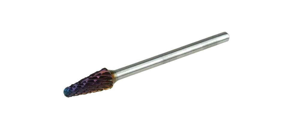 Carbide Burr Taper Shape, Radius End (KEL), Cross Cut, 3 mm Shank (67063008, PICHLER)