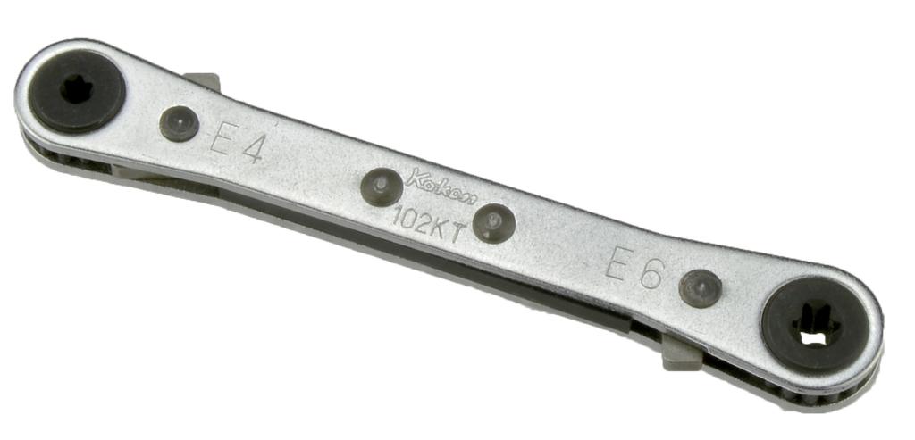 Double-Ended Ratchet Ring Spanner, E-Profile, Extra Flat (7032010, PICHLER)