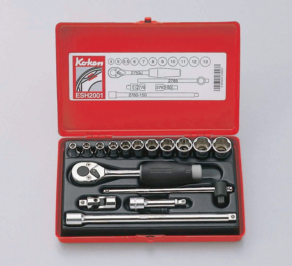 1/4 collu muciņu Surface Drive komplekts 4–14 mm, 12 gab., uz sliedes (71801042, PICHLER)