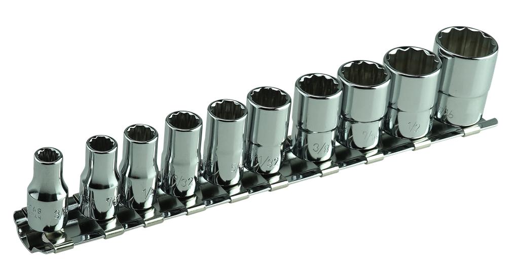 1/4 in. Drive 12-Point SAE Socket Set 3/16–3/8 in., 7 Pieces (72253050, PICHLER)