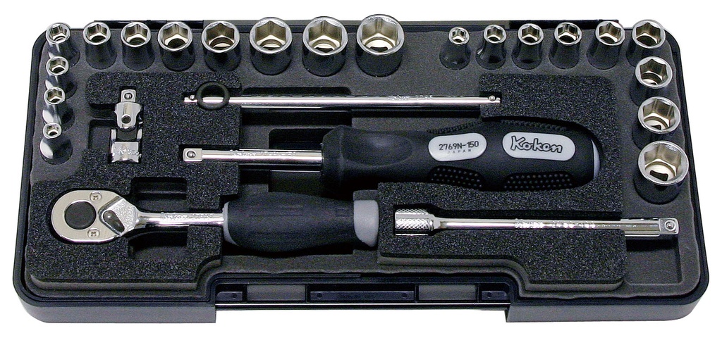 1/4 in. Drive Socket Set, 25 pcs, Metric and Inch, Plastic Case (72801138, PICHLER)
