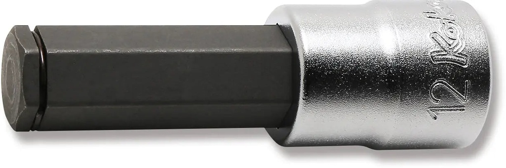 Muciņa ar sešstūra uzgali 3/8 collas, HEX 12 mm, garums 62 mm, ar satveršanas gredzenu (73800340, PICHLER)