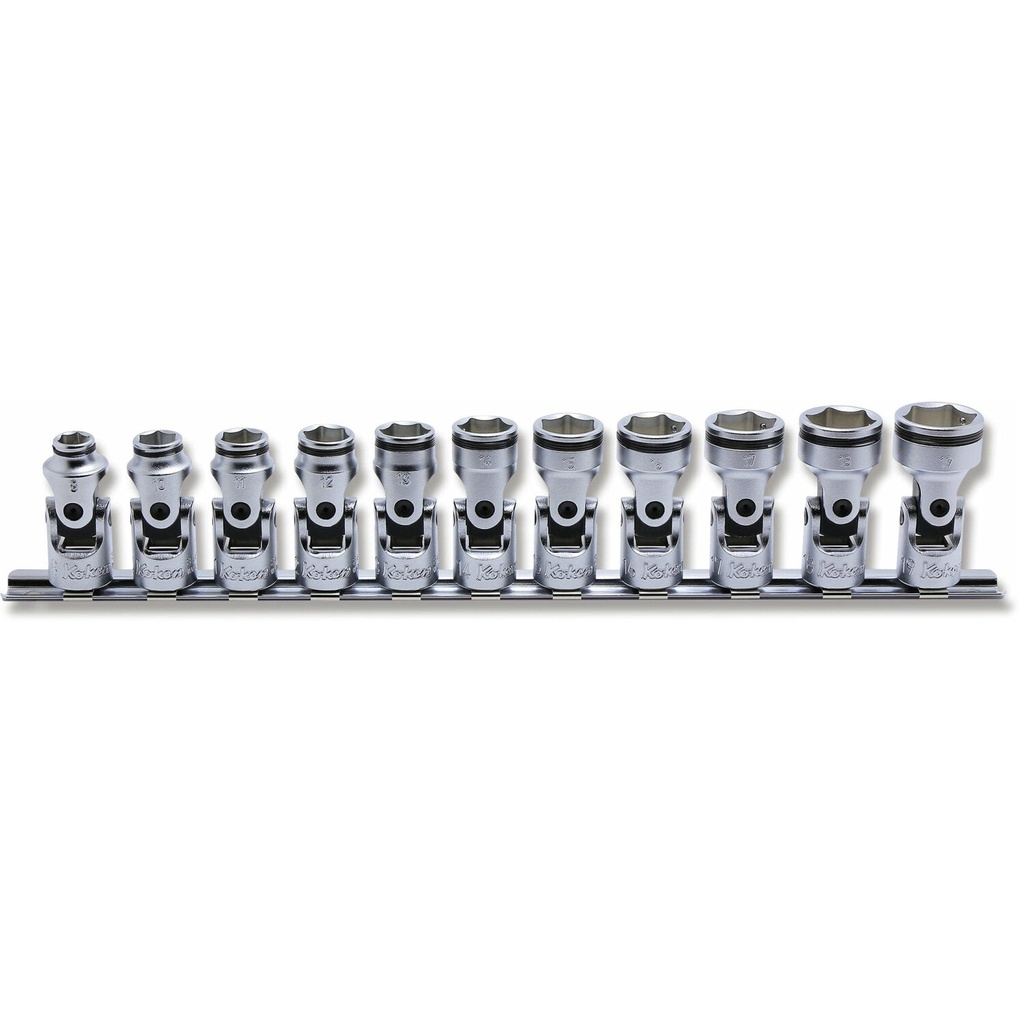 Universālo galviņu komplekts 3/8 collas ar Nut Grip profilu, 11 gab. uz statņa (73801149, PICHLER)