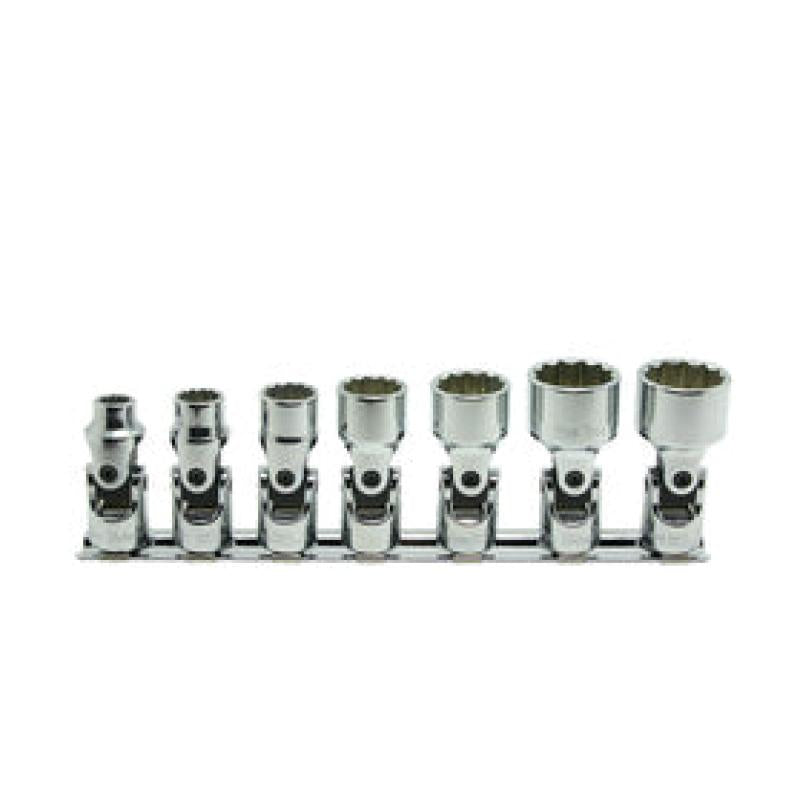 3/8 in. 12-point Universal Sockets (Whitworth), 7 pcs Set on Rail (73801178, PICHLER)