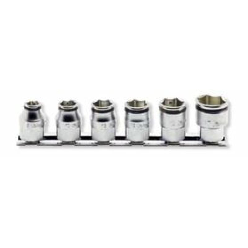 3/8 in. Nut Grip socket set, 6 pcs on rail (73801200, PICHLER)