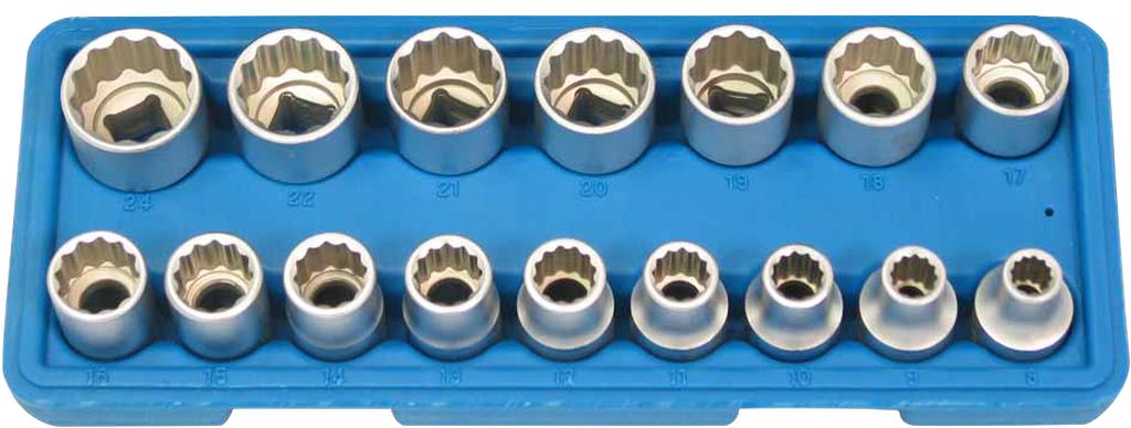 1/2 in. Drive Socket Set 12-point 8–24 mm (74017000, PICHLER)