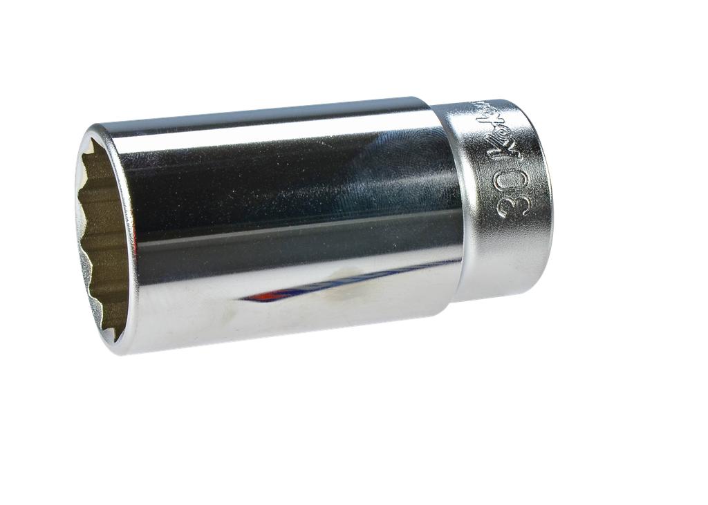 1/2 col. ilga galvutė 12 briaunų 30 mm, ilgis 77 mm (7436300, PICHLER)