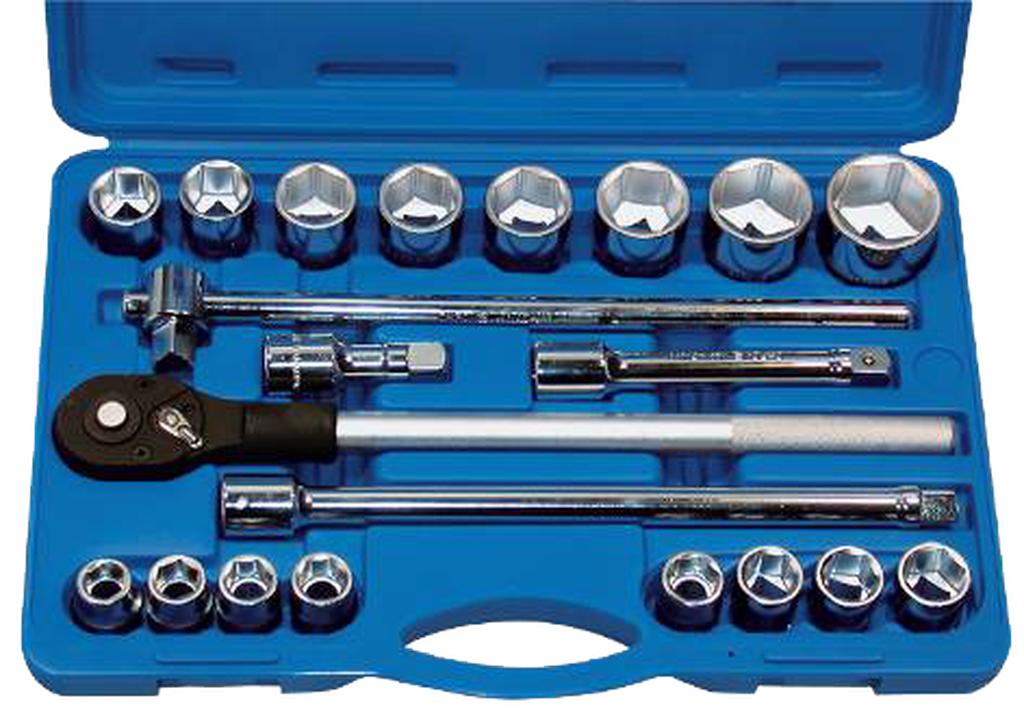 3/4 in. Drive 6-Point Socket Set, 21 Pieces, 19–50 mm (7500550, PICHLER)