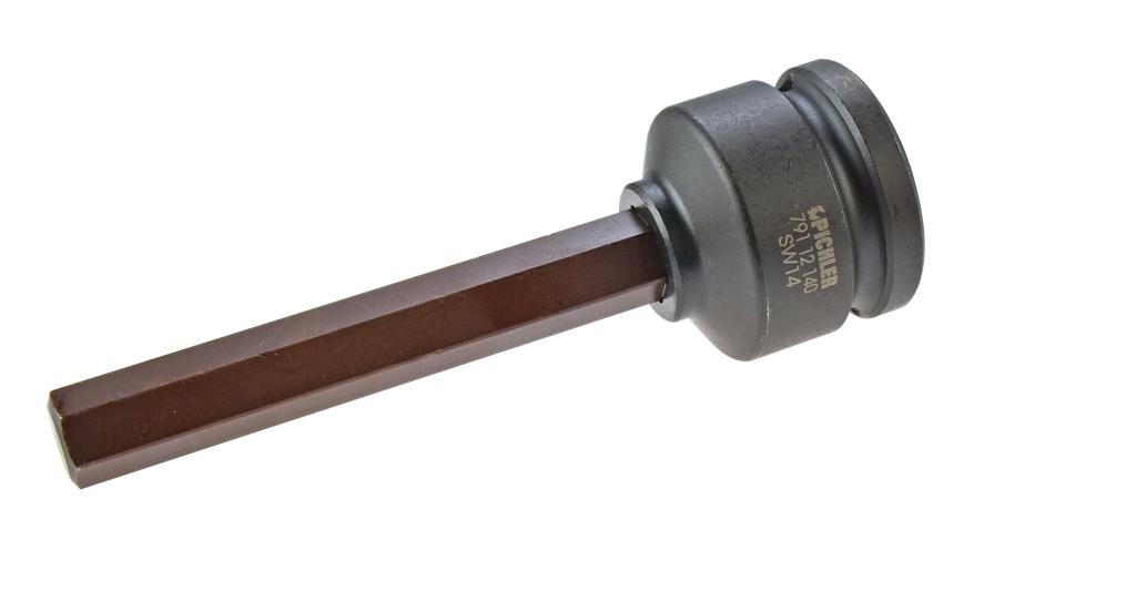 Impact Hex Socket Insert, SW 14 mm, Length 140 mm (79112140, PICHLER)