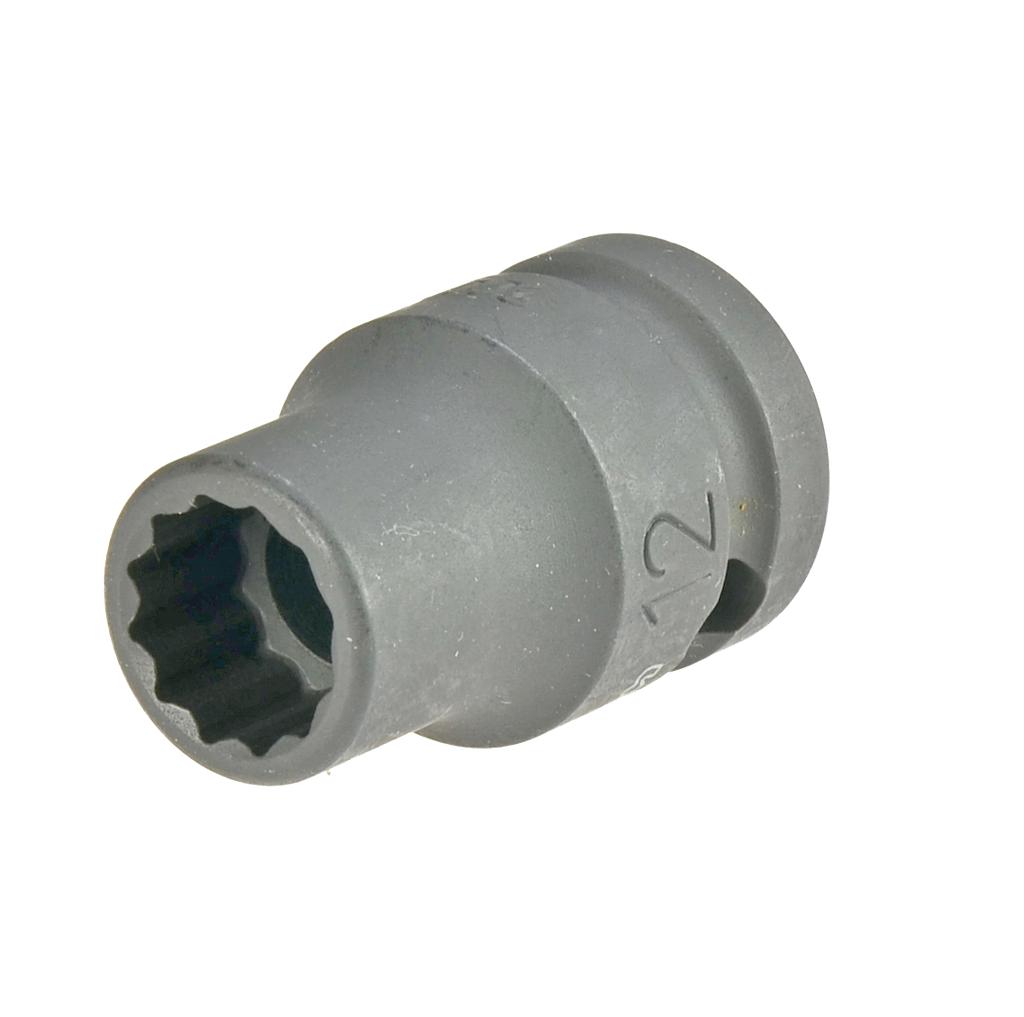 1/2 in. Drive Impact Socket, Thin Wall, 12 mm, 12-Point, 38 mm Long (7945120, PICHLER)