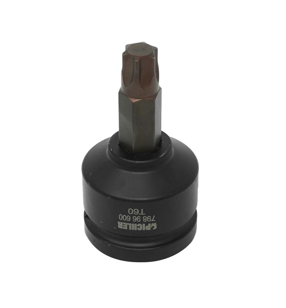 Torx antgalinė galvutė 3/4 col. specialios kokybės, TX60, ilgis 80 mm (79896600, PICHLER)
