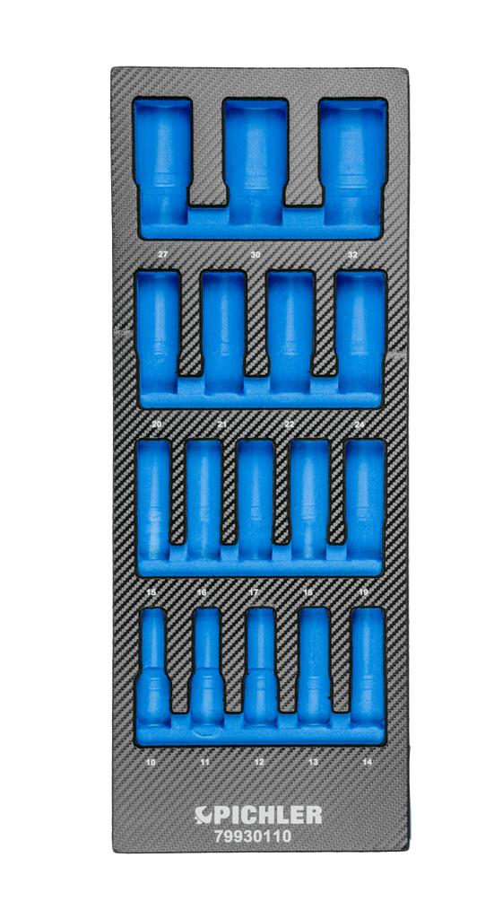 Tool Trolley Insert for Long Socket Set 1/2 in. (17 pcs.) 79930110 (79929110, PICHLER)