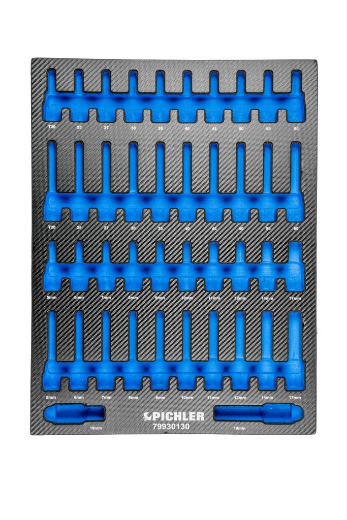 Tool Trolley Insert for TX and Hex Socket Set 1/2 in. (42 pcs.) 79930130 (79929130, PICHLER)