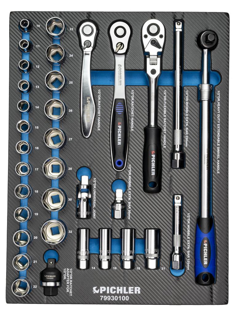 1/2 in. Drive Socket Set 34 pcs. (79930100, PICHLER)