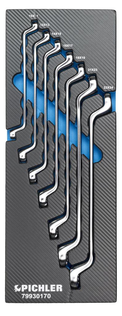 Offset Ring Spanner Set, 7 pcs., 10–24 mm (79930170, PICHLER)