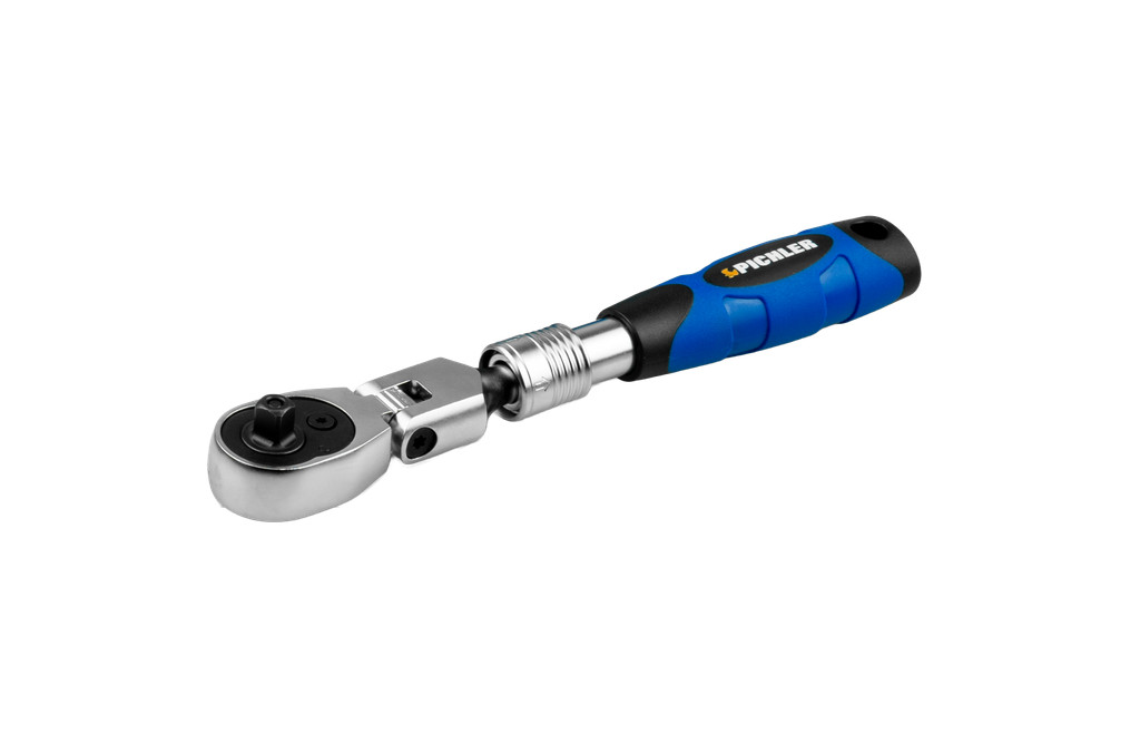 Teleskopinė terkšlė su lankstia galva 1/4 col., ištraukiama 175–225 mm (79941035, PICHLER)