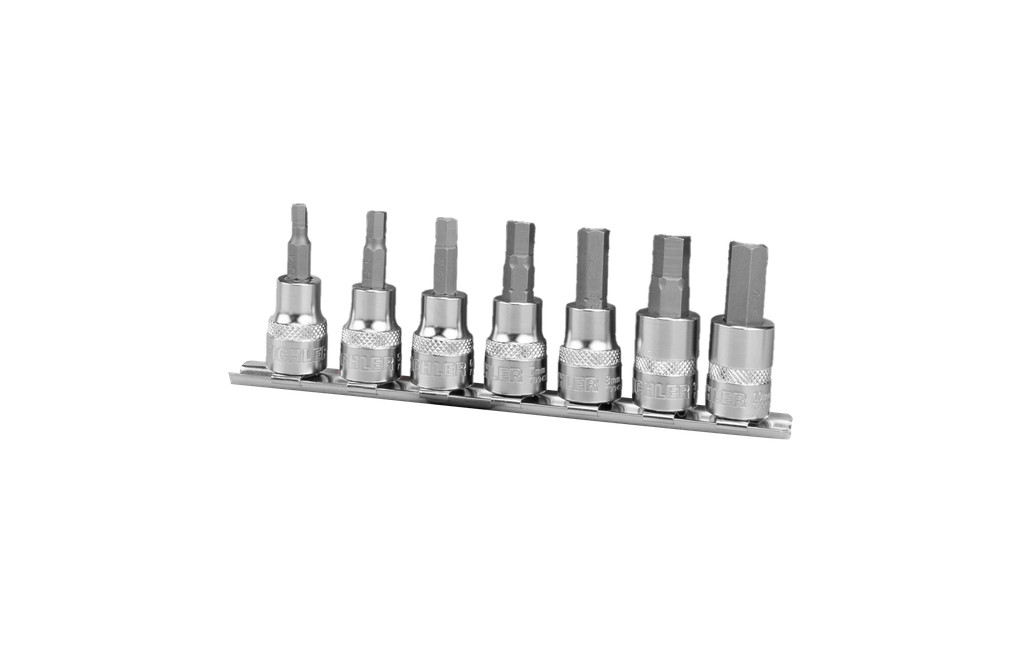 3/8 collu īso sešstūra uzgaļu muciņu komplekts 4–10 mm, 7 daļas (79943500, PICHLER)
