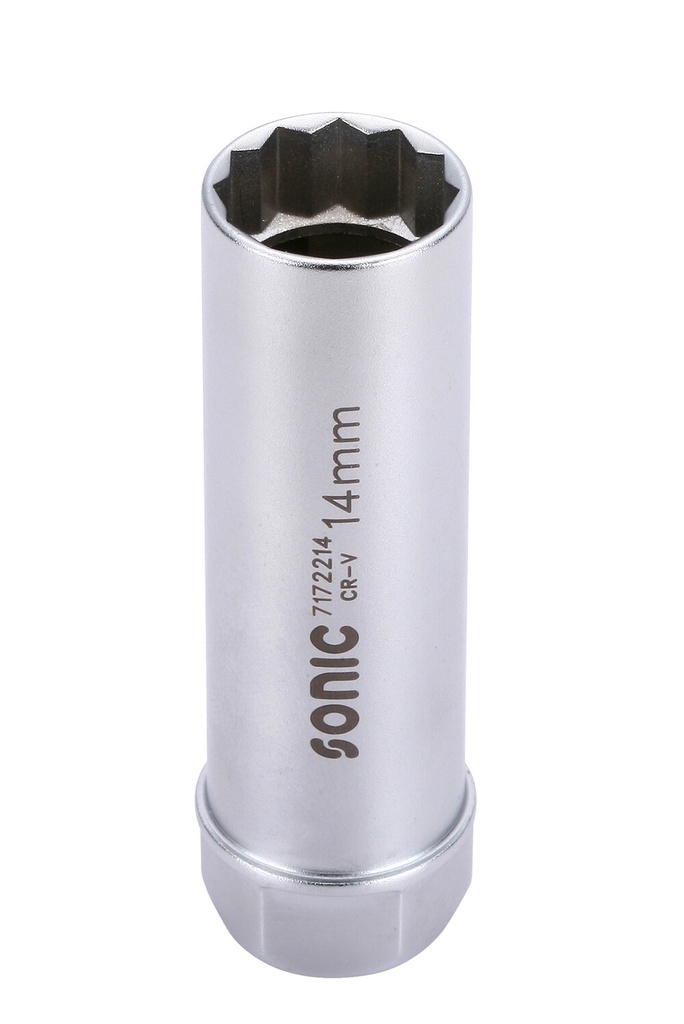 Žvakių galvutė 3/8" 12-briaunė su spaustuku 14 mm (7172214, SONIC)
