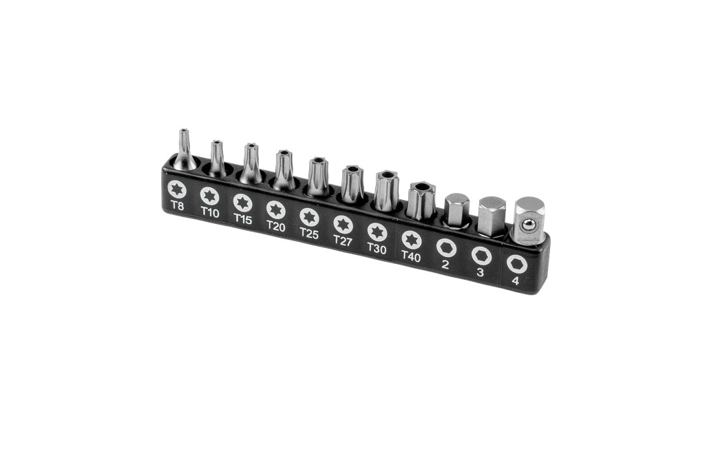Mikroantgalių rinkinys 11 dalių: Torx TXB 8–TXB 40, šešiakampiai 5 ir 6 mm, adapteris 1/4 col. (79949611, PICHLER)