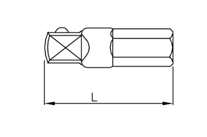 Adapterio galvutė 1/4" 25 mm (7191125, SONIC)