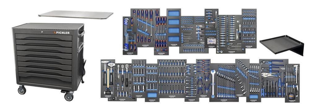 Instrumentu ratiņi P36s, melni, ar instrumentu komplektu (79960310, PICHLER)