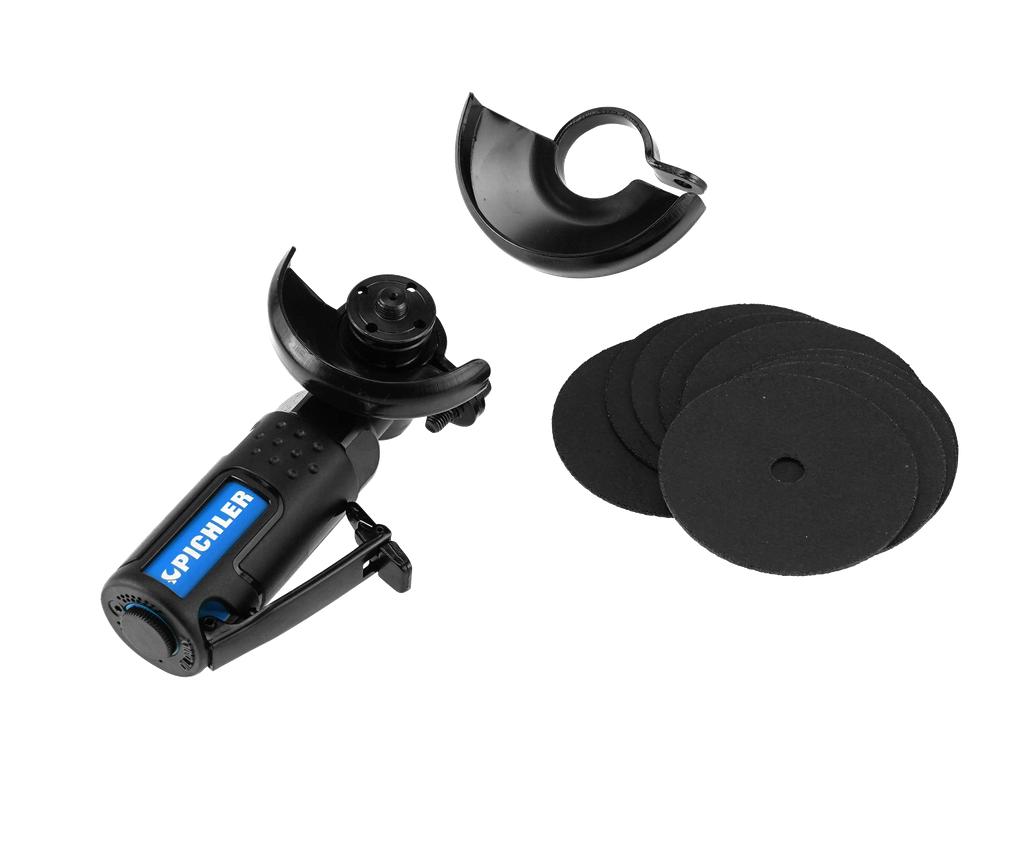 Mini Power air cut-off grinder incl. 10 cutting discs 75 x 1.0 x 10 mm (80435610, PICHLER)