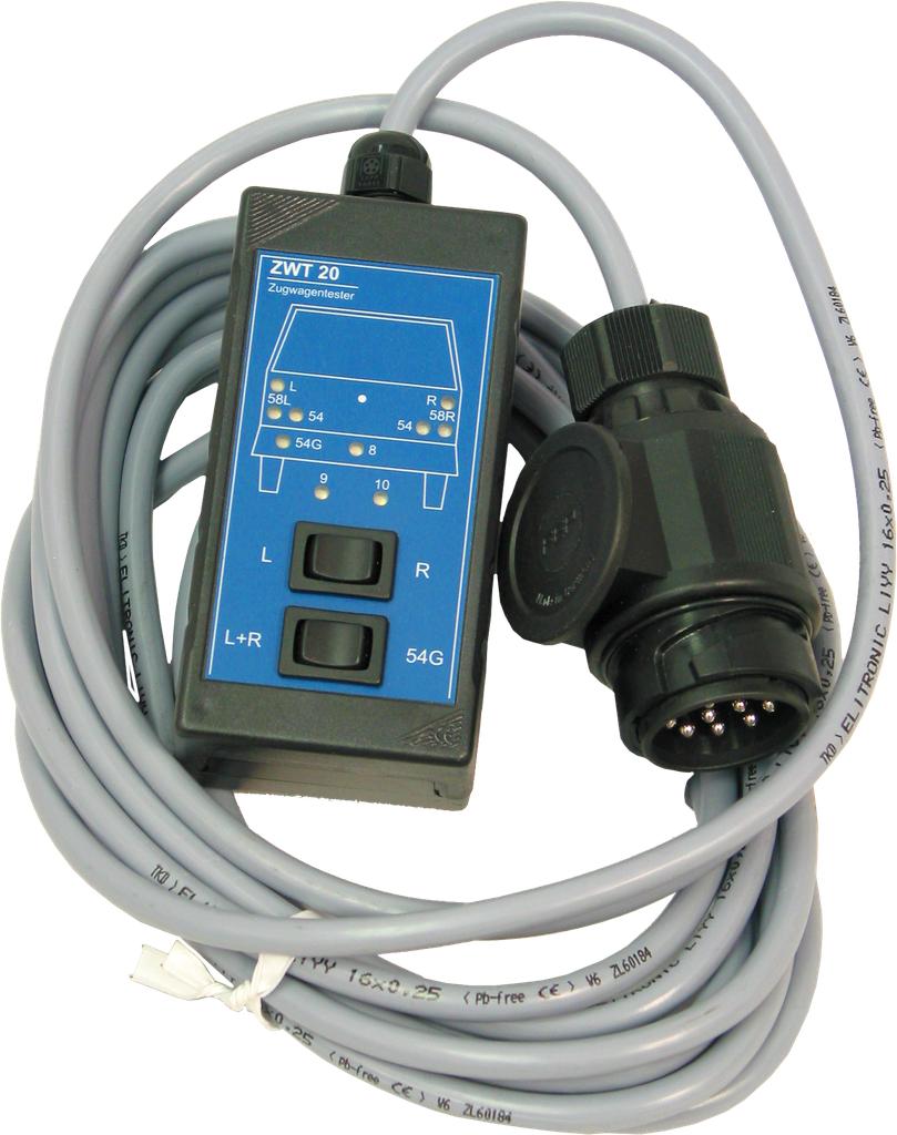 Vilkiko elektros lizdo testeris 12 V ZWT 20, 13 kontaktų, pagal DIN 72570 (86161750, PICHLER)
