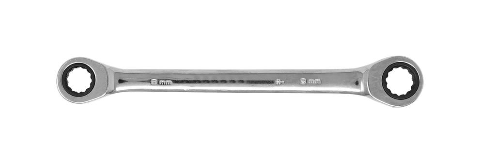 Divpusēja sprūdrata gredzenatslēga 8×9 mm, 12 šķautņu, smalkzobu (9031010, PICHLER)