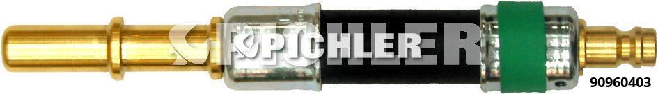 Taisns spraudnis Ø9,89 mm (zaļš) ar šļūteni un DN5 spraudni (90960403, PICHLER)