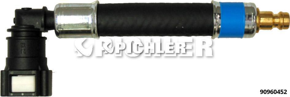 Adapteris 90° Ø10,00 mm (zils) ar DN5 aizbāzni (90960452, PICHLER)