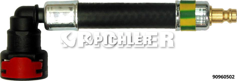 Adapteris 90° Ø11,80 mm (dzelteni zaļš) ar DN5 aizbāzni (90960502, PICHLER)