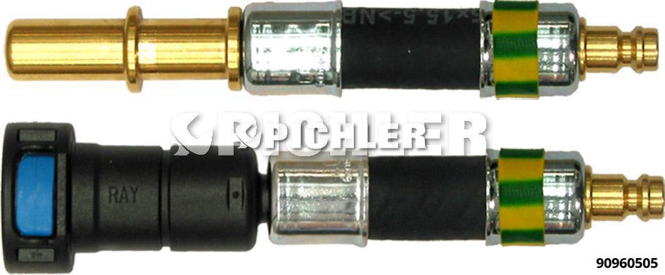 Kuro linijos adapterių rinkinys 2 dalių – tiesi mova ir kištukas, Ø11,80 mm, gelsvai žalias (90960505, PICHLER)