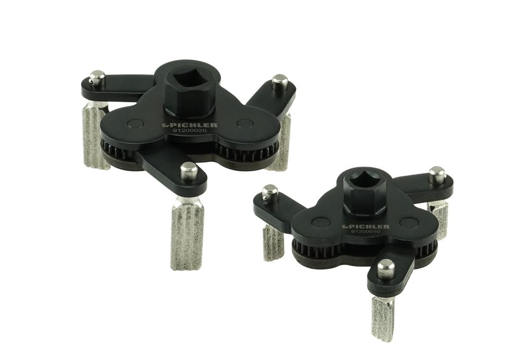 Universal Oil Filter Clamp Set, 2 pcs., 3 Diamond-Coated Clamping Jaws (91200025, PICHLER)