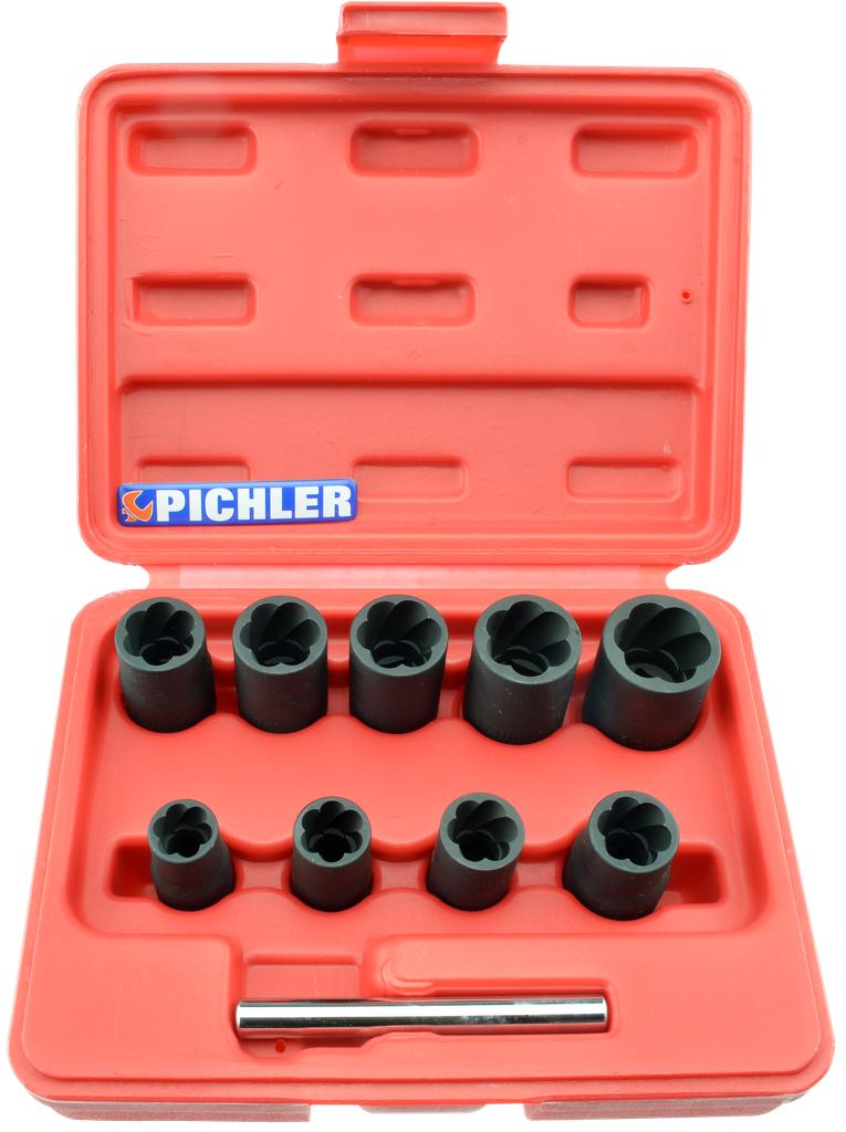 Twist izvilkšanas muciņu komplekts, 9 daļas, 3/8 collas, 10–19 mm (9130010, PICHLER)