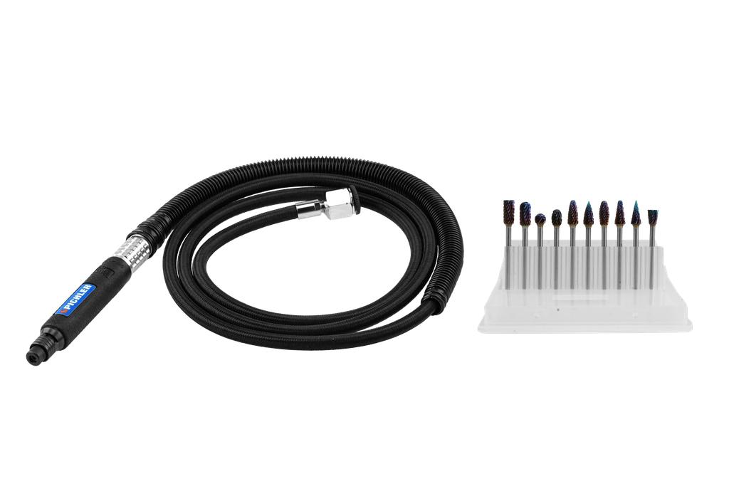 High-speed micro die grinder with carbide burr set (99705621, PICHLER)