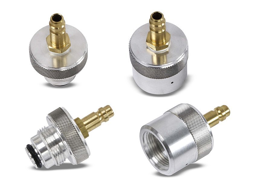 Cooling system test adapter set for KIA and Hyundai (combustion, hybrid and electric vehicles) (010958_1, LEITENBERGER)