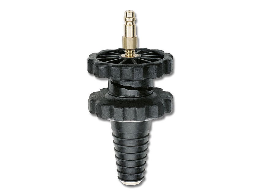 Universal cooling system adapter for radiator openings ø 19.5–38 mm, with handle (010406, LEITENBERGER)