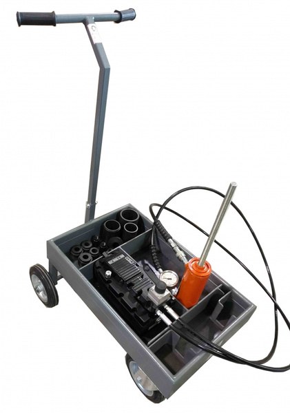 Klusinātājbloku un bukšu izpresēšanas prese, 15 t, ar ratiņiem (SZ00200, GLOBAL TEAM)